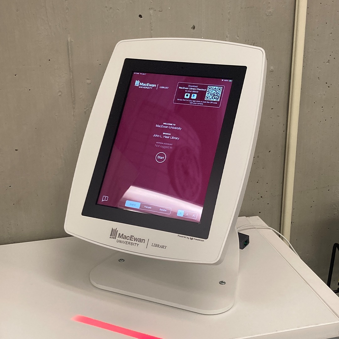 We have a new self-checkout! Find it on the second floor of the library on the holds shelf. If you have any questions or feedback, contact Lily Dane, Manager of Library Operations, at danel@macewan.ca.
