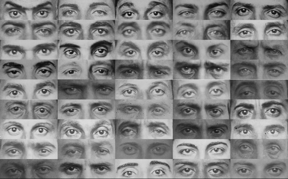 Collage of eyes of the arrusi